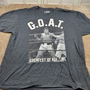 Muhammad Ali GOAT Greatest Of All Time Graphic T Shirt Men's 2XL Dark Gray